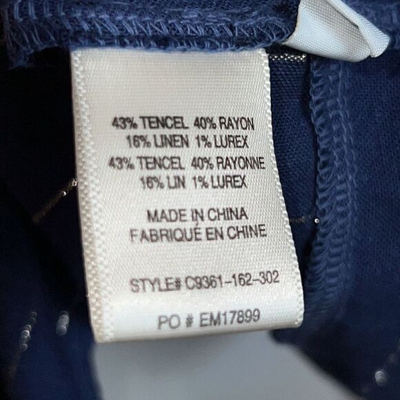 ANTHRO CLOTH & STONE Metallic Striped Linen Blend Blouse-S - Picture 9 of 10